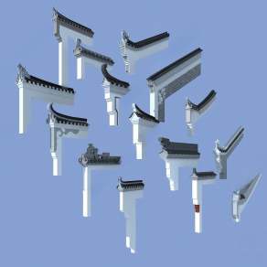 中式屋檐3D模型下载